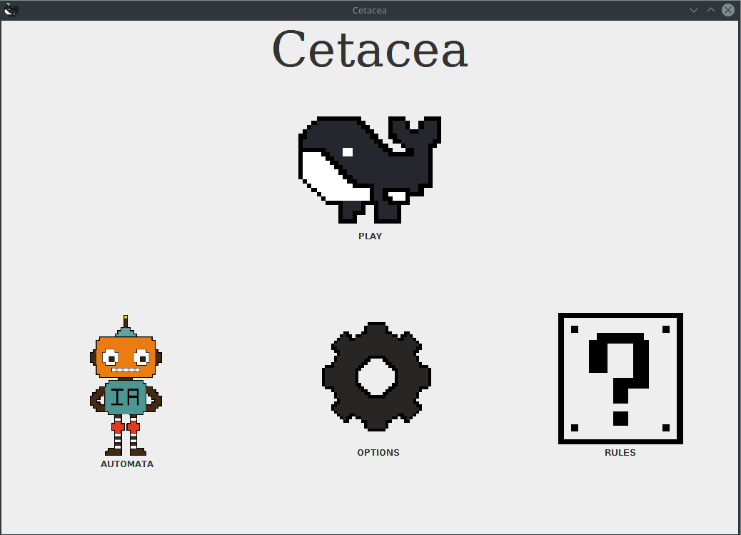 Screenshot of Cetacea main menu